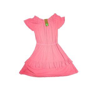 Girls Crewcuts Off-Shoulder NEW Pink Ruffle Dress Size 14 Preppy Resort Girly